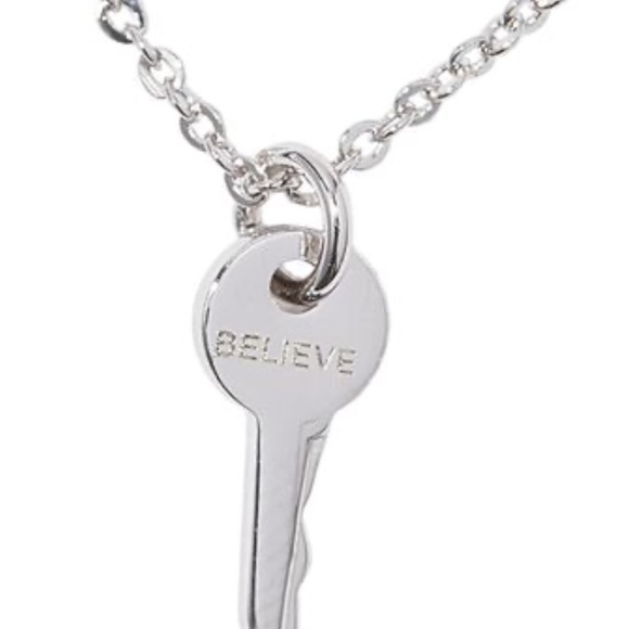 NEW- THE GIVING KEYS Mini Key Necklace Silver - Picture 2 of 7